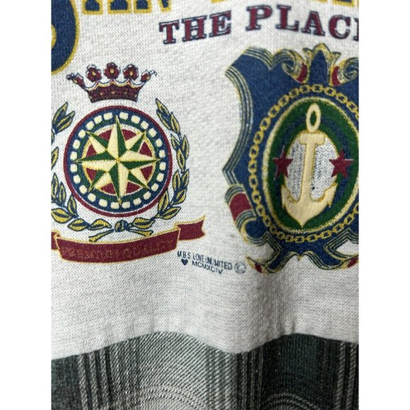 San Francisco The Place To Be 1994 Sweater Gray Plaid 1/4 Zip Size XXL Grey - Picture 5 of 14